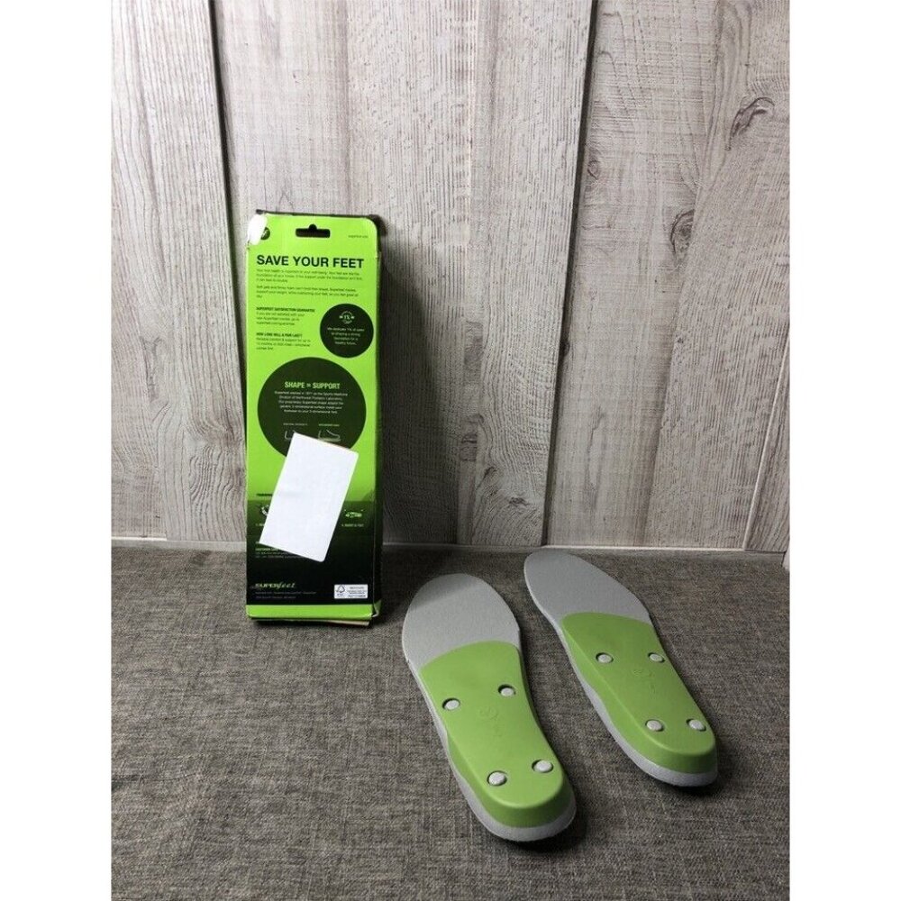 Superfeet Green High Profile High Volume Shoe Insoles Size F M 11.5-13 W 12.5+ - Picture 2 of 5